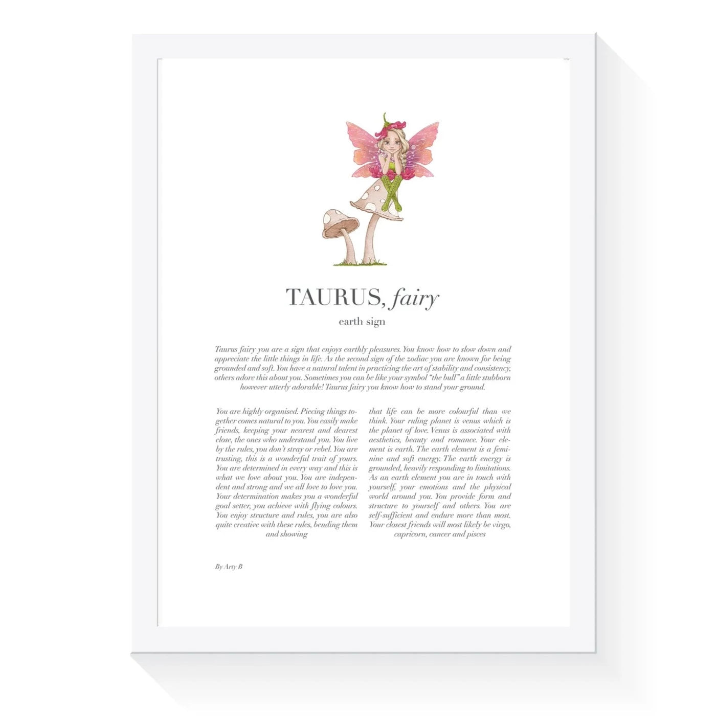 Fairy Zodiac A4 Print (Taurus)