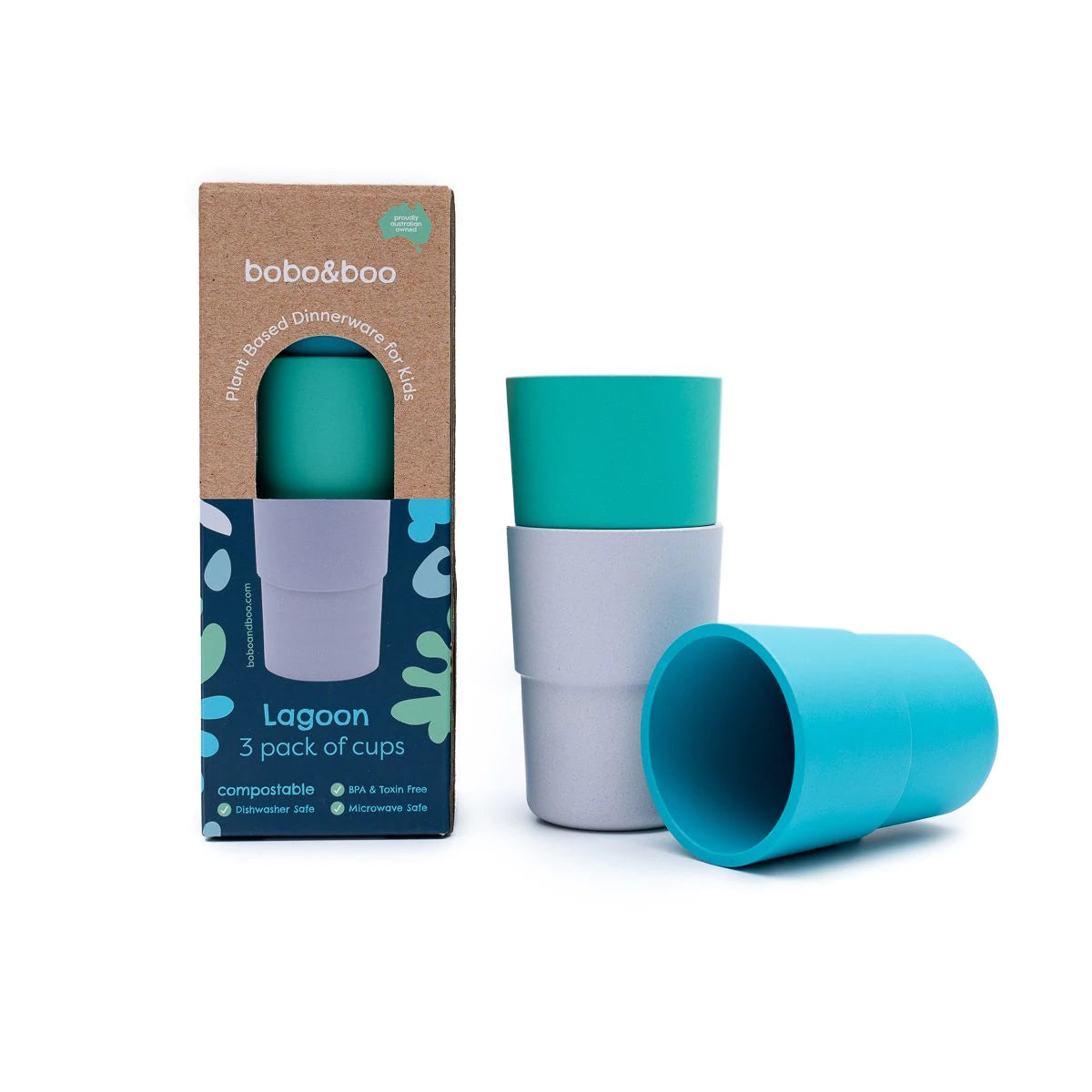 Plant Based Cups - 3 Pack (Lagoon)