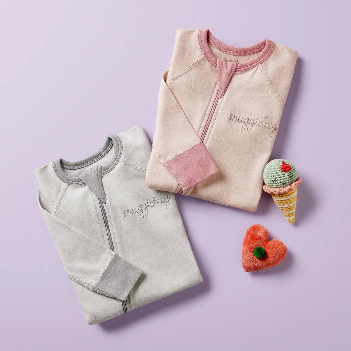 Grey Snugglebug Zip Romper