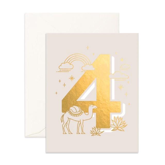Number 4 Animals Greeting Card