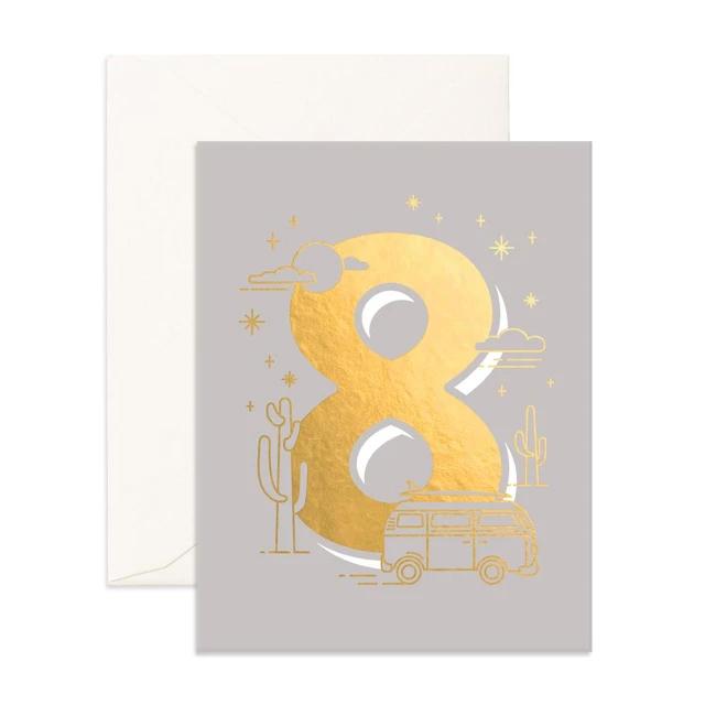 Number 8 Animals Greeting Card