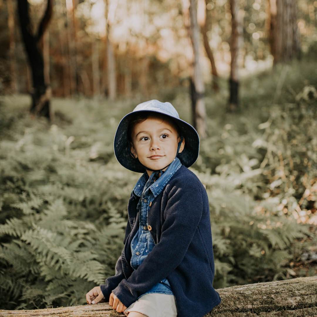Kids Reversible Sun Hat (Charlie/Indigo)