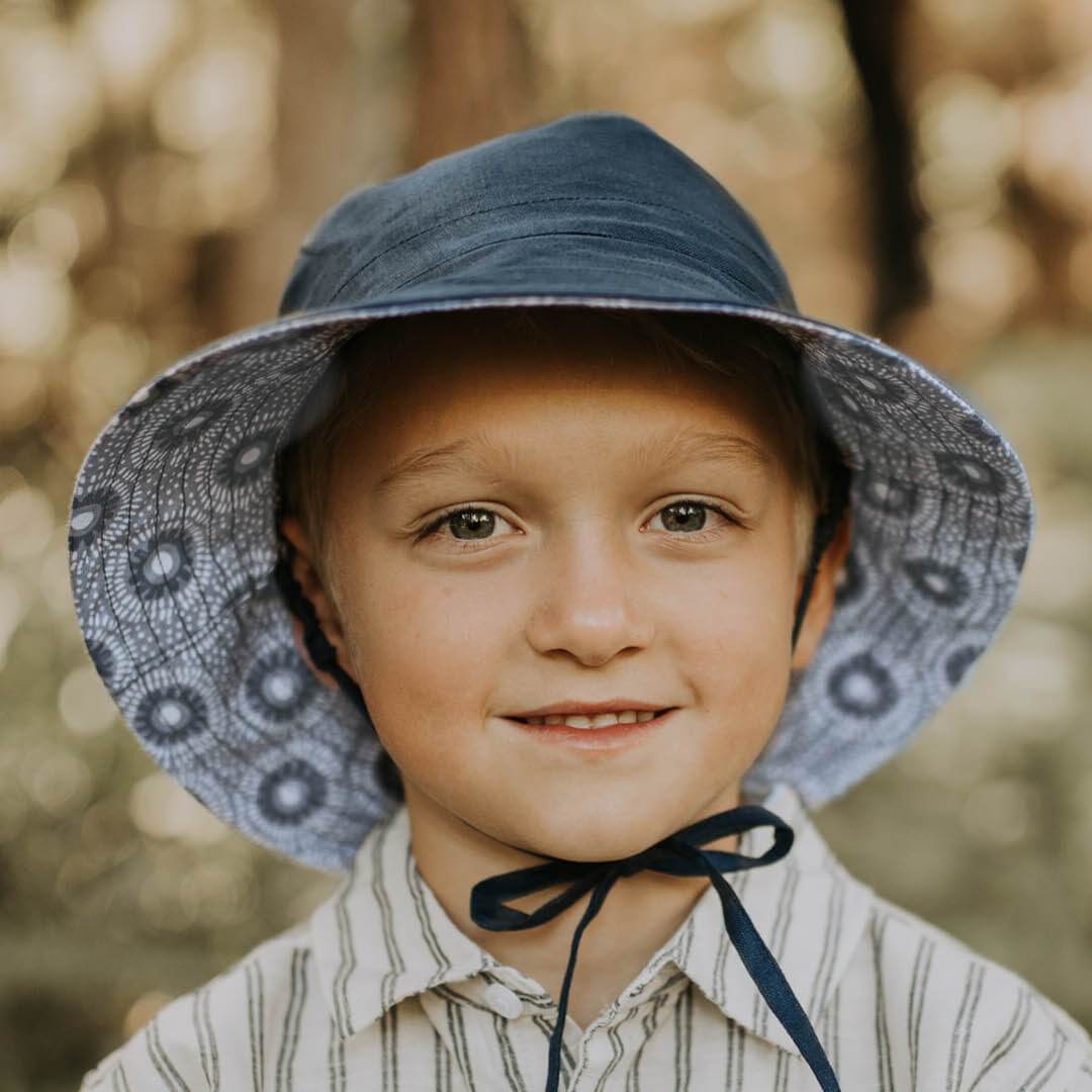 Kids Reversible Sun Hat (Norman/Indigo)