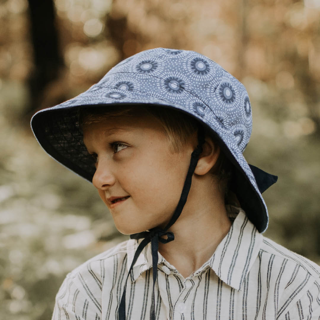 Kids Reversible Sun Hat (Norman/Indigo)