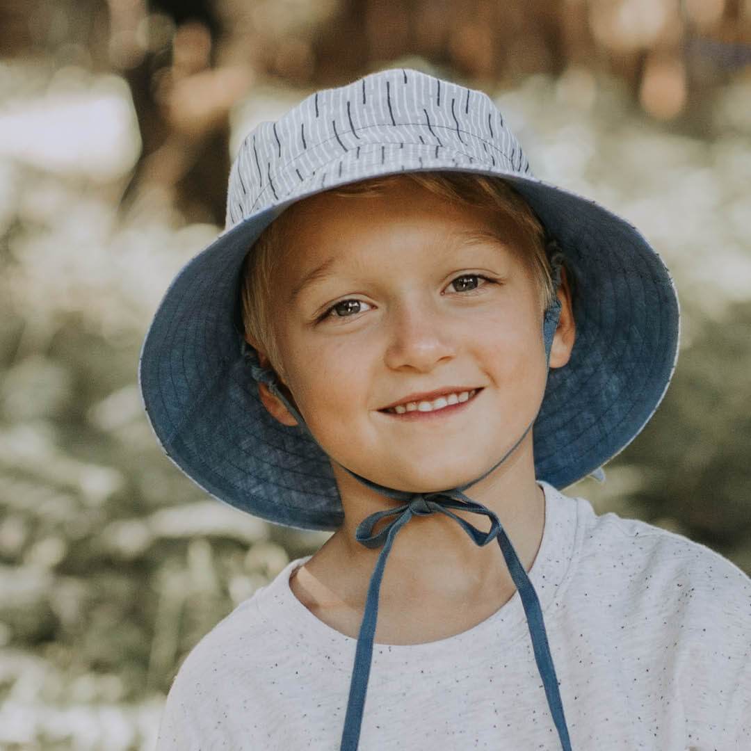 Kids Reversible Sun Hat (Sprig/Steele)