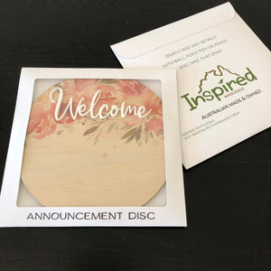 Wood 3D Birth Announcement Plaque - Welcome