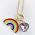 Rainbow & Heart Charm Necklace