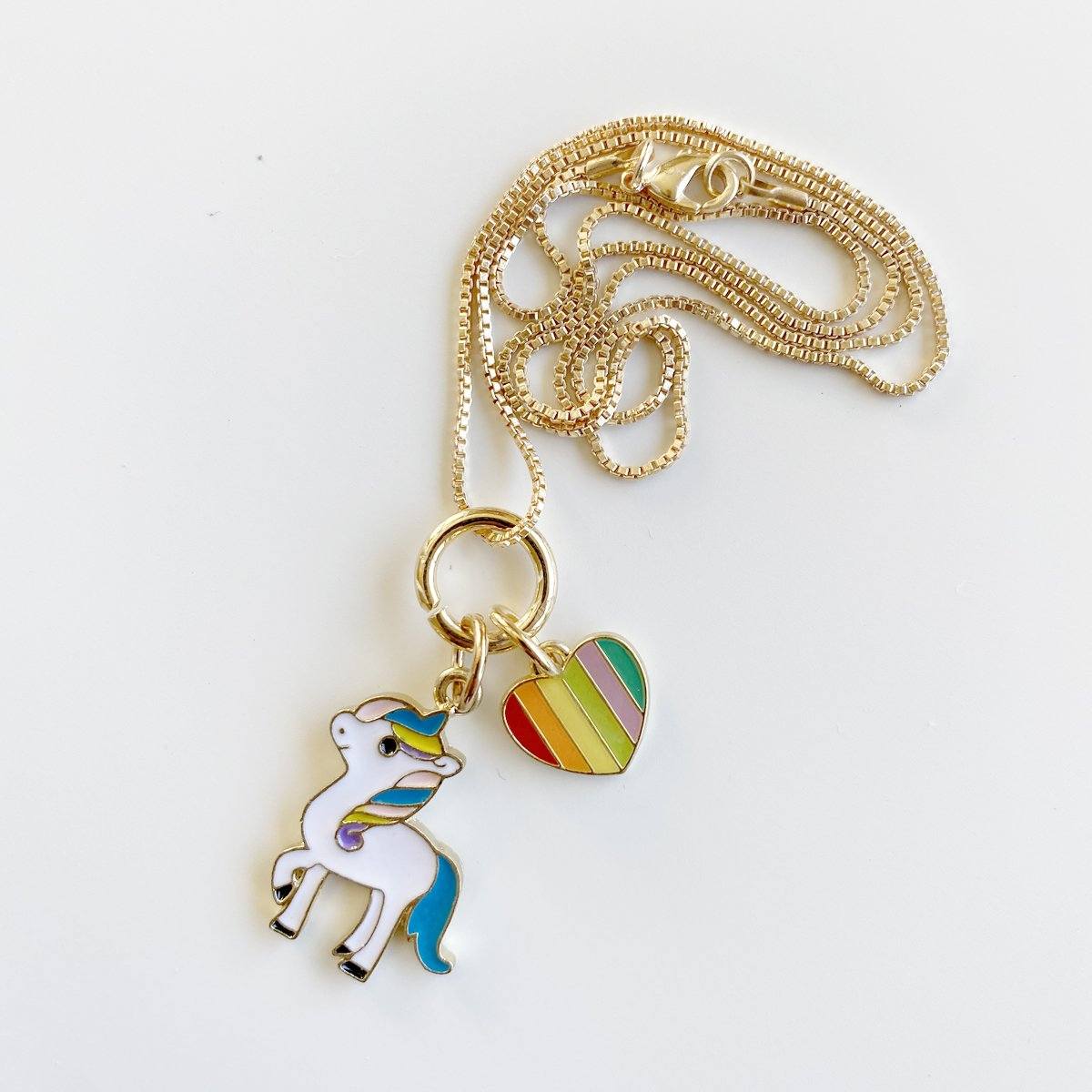 Unicorn & Heart Charm Necklace