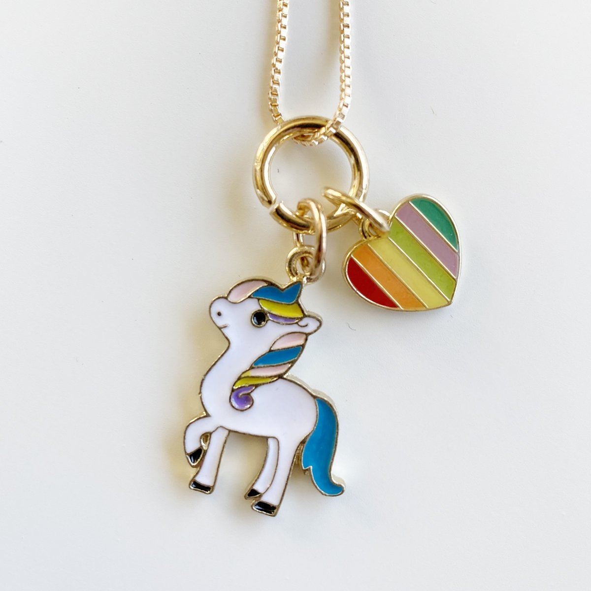 Unicorn & Heart Charm Necklace