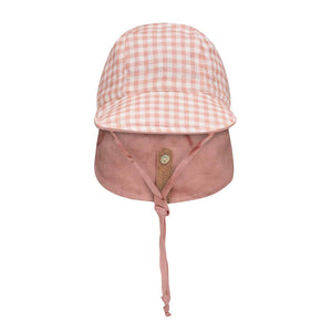 Baby Reversible Flap Hat (Gingham/Rosa)