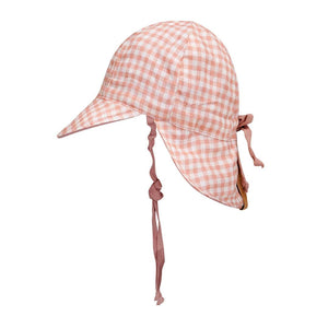 Baby Reversible Flap Hat (Gingham/Rosa)