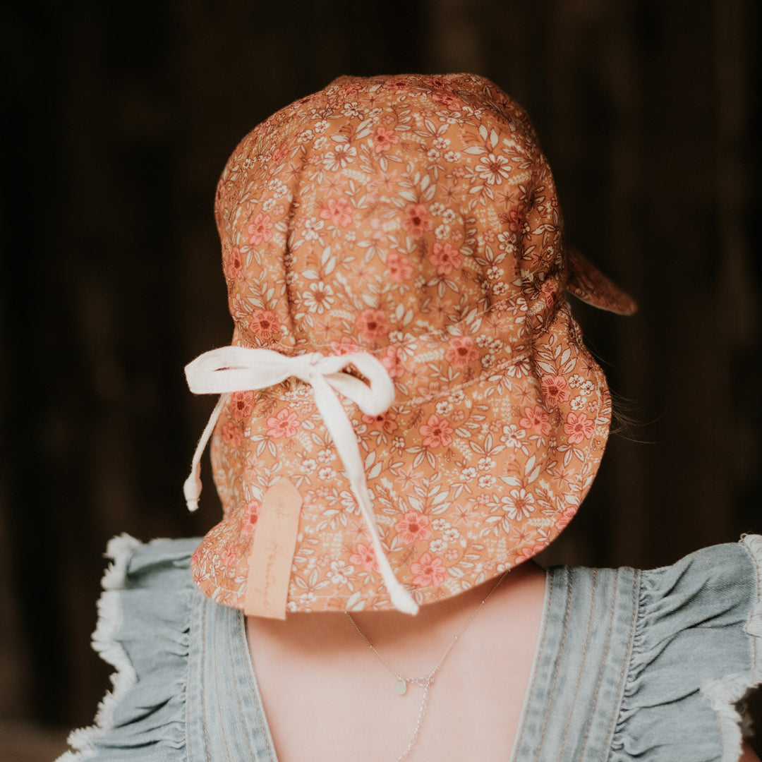 Lounger Baby Reversible Flap Sun Hat (Alice-Flax)