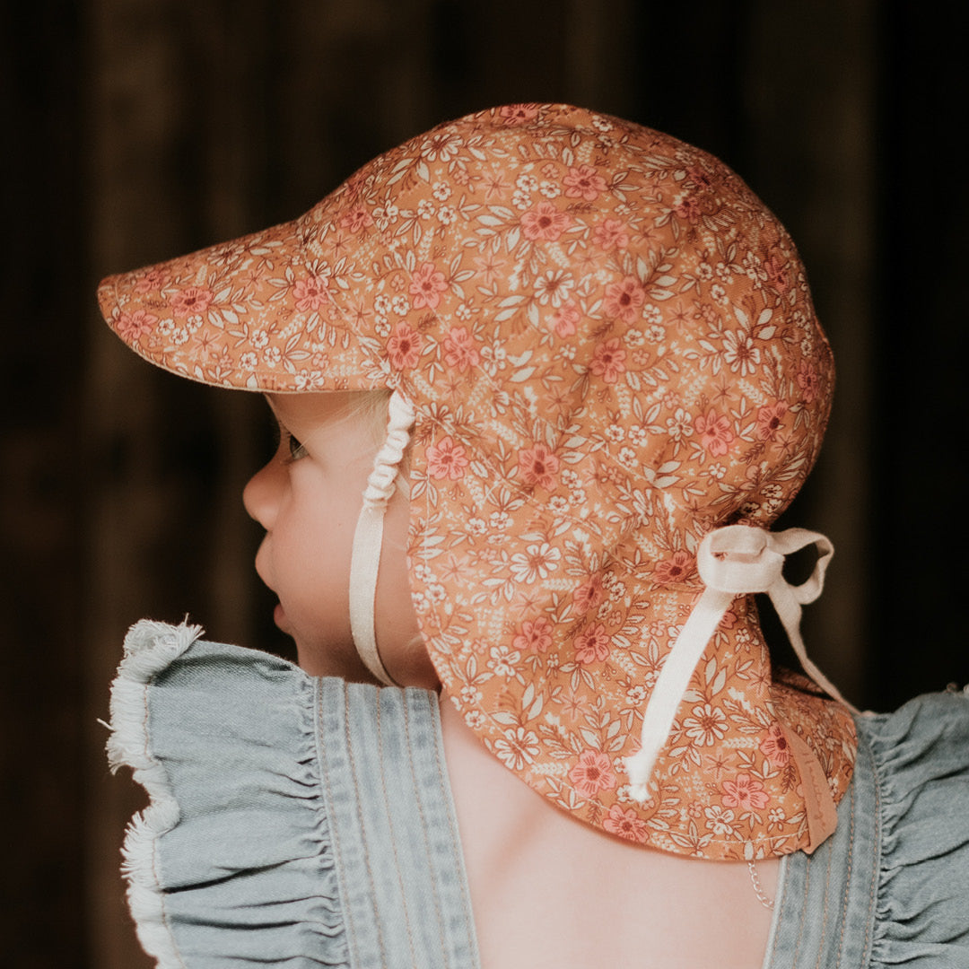 Lounger Baby Reversible Flap Sun Hat (Alice-Flax)