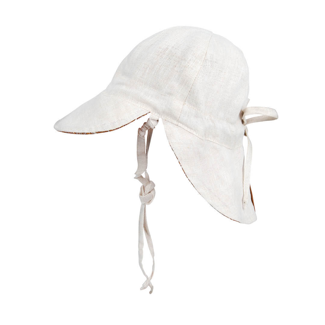 Lounger Baby Reversible Flap Sun Hat (Alice-Flax)