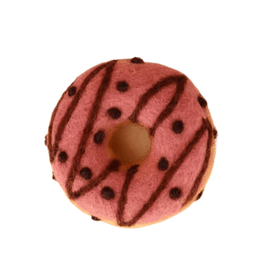 Felt Pink Choc Stripe Donut