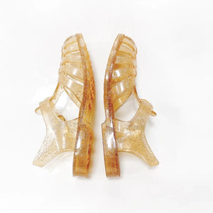 Jelly Sandals (Gold Glitter)