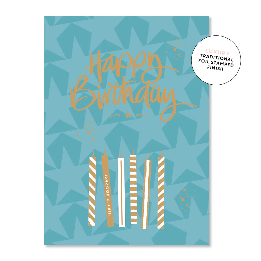 Blue Candles Greeting Card