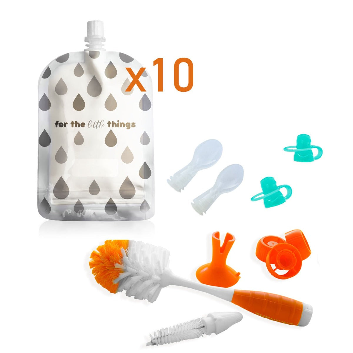 Reusable Food Pouch - Baby & Toddler Kit (Monochrome)