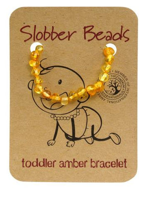 Amber Toddler Teething Bracelet (Lemon Round)