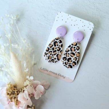 Fan Resin Dangles (Leopard/Lilac)