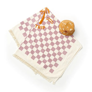 Supersized Square Towel (Lilac Checkered)