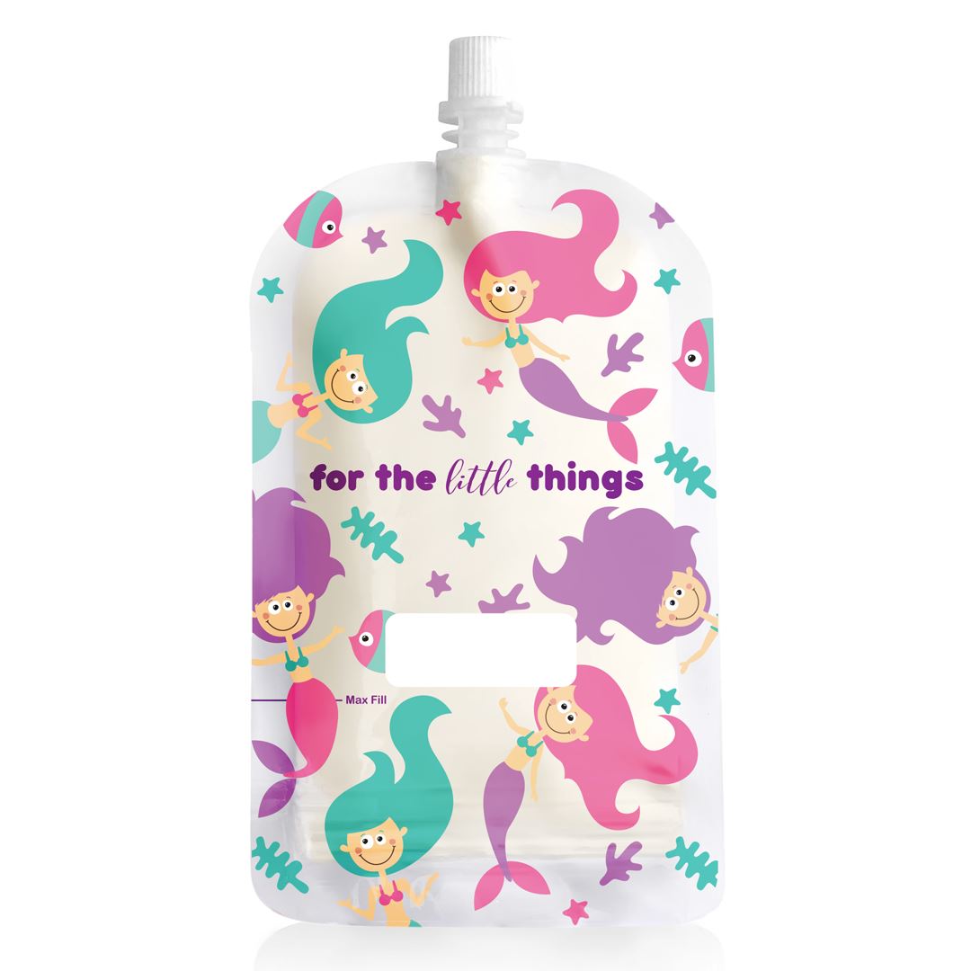 Reusable Food Pouch - Mermaid 200ml (10 Pack)