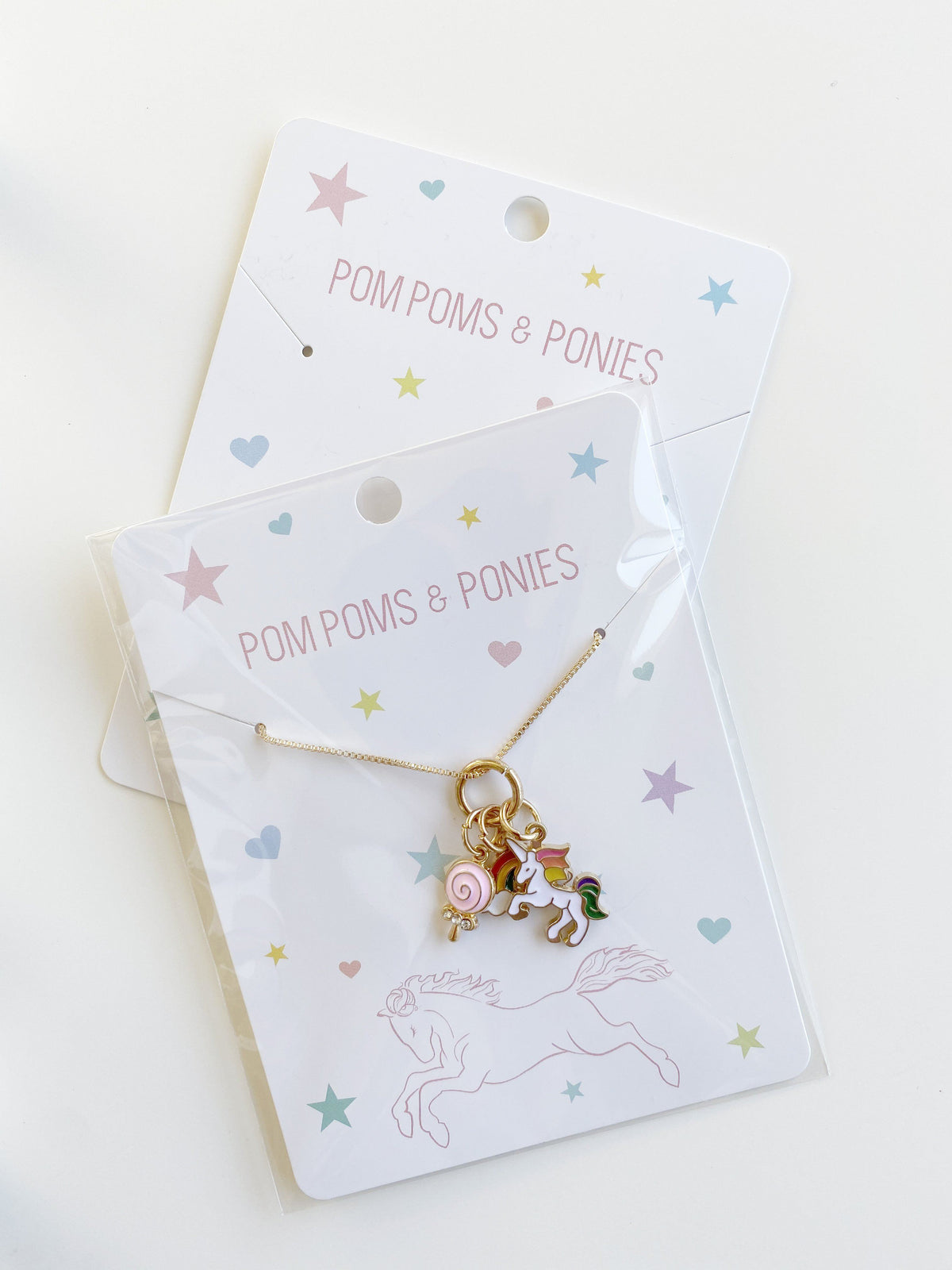 Unicorn, Lollipop & Rainbow Charm Necklace