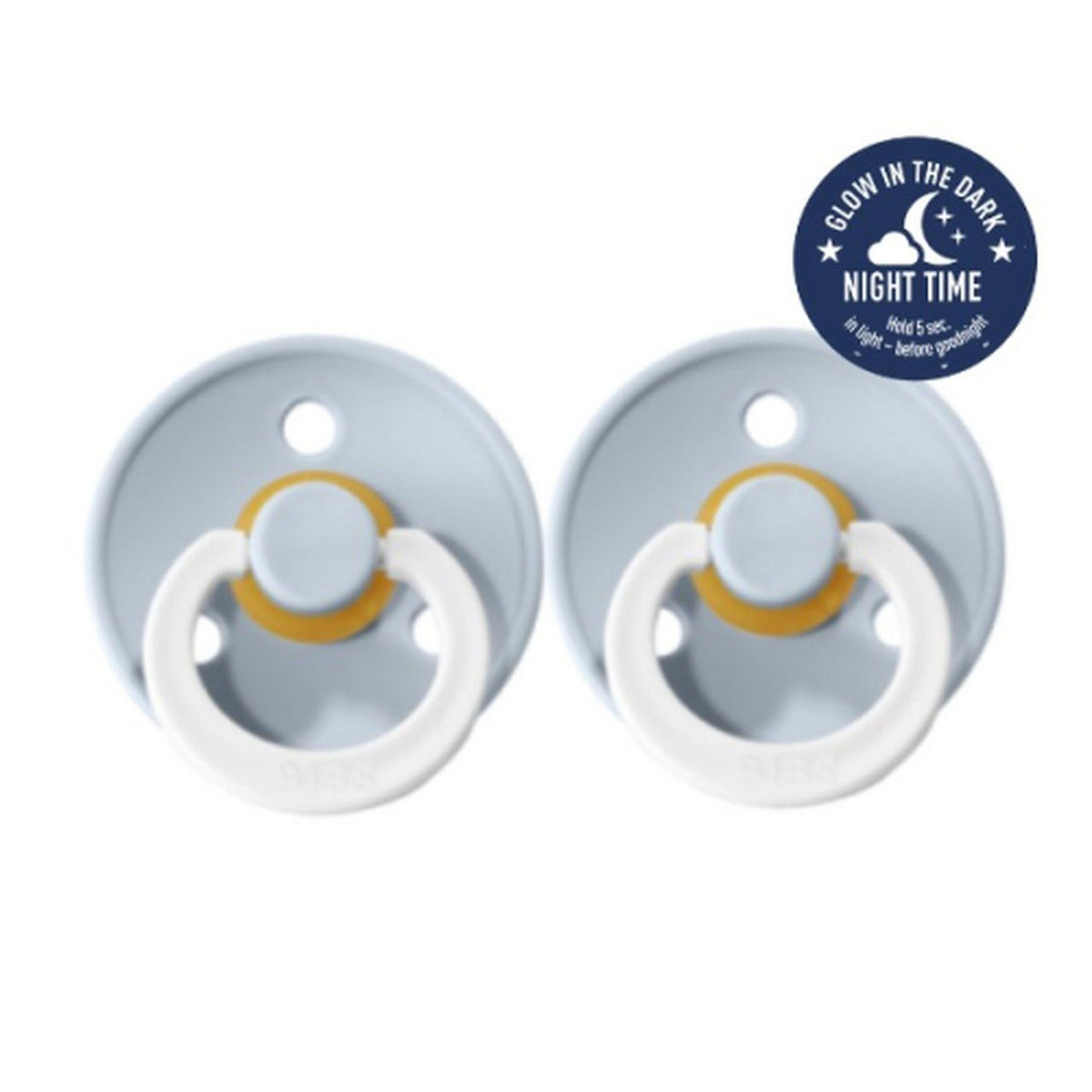 BIBS Double Pack Night Glow (Baby Blue)