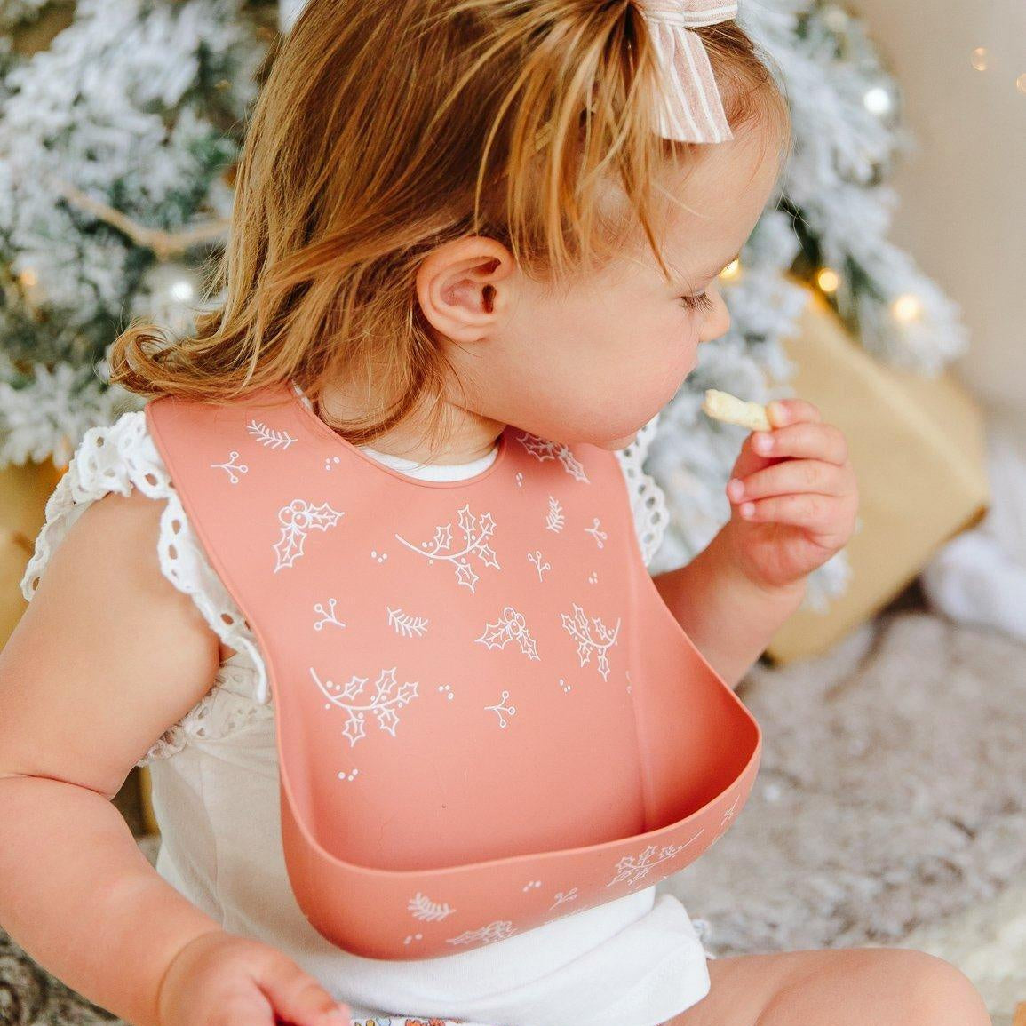 Christmas Silicone Bib & Spoon Set (Spice)