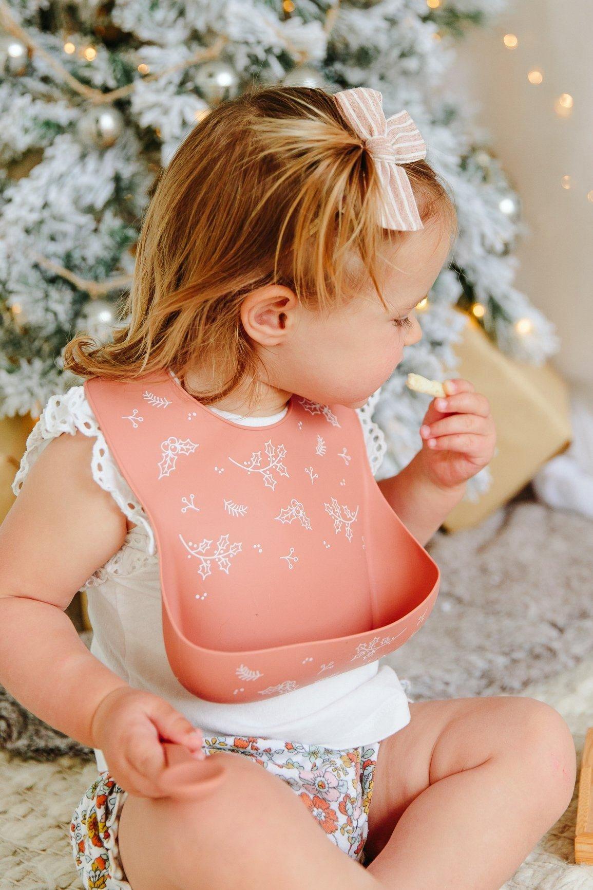 Christmas Silicone Bib & Spoon Set (Spice)