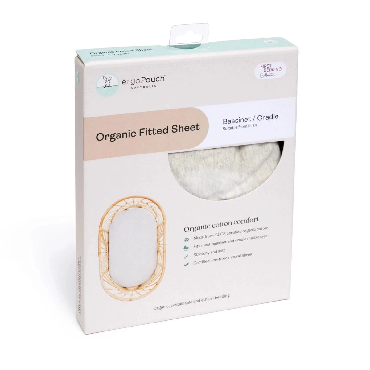 Organic Bassinet Fitted Sheet (Sage)