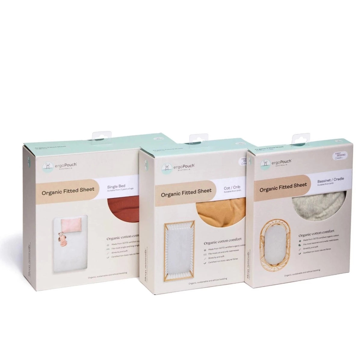 Organic Cot Fitted Sheet (Sage)