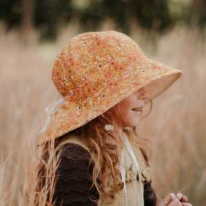 Wanderer Girls Reversible Sun Hat (Alice-Flax)