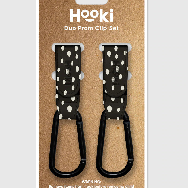 Duo Pram Clip Set (Dotty Black)