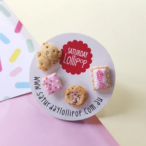 Biscuit Tin Stud Earrings
