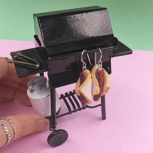 Sausage in Bread Dangley Earrings