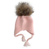 Single Pom Pom Knit Beanie (Baby Pink)