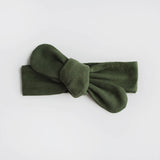Olive Ribbed Top Knot
