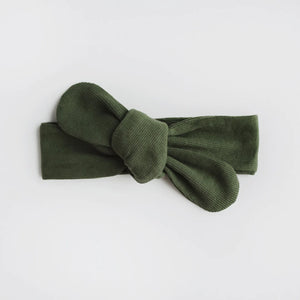 Olive Ribbed Top Knot