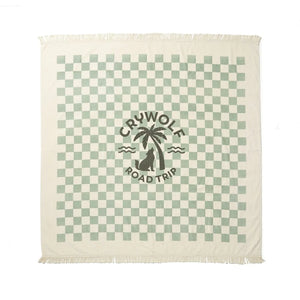 Supersized Square Towel (Seagrass Checkered)