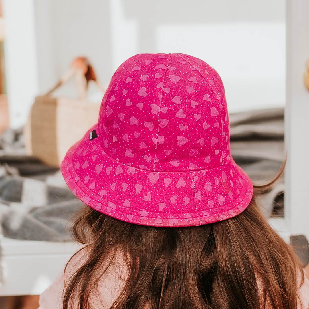 Girls Toddler Bucket Hat (Hearts)