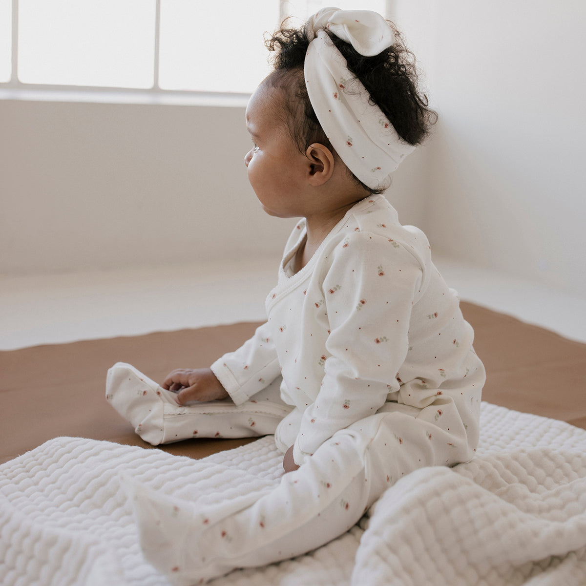 Organic Cotton Headband (Buttercup Floral)