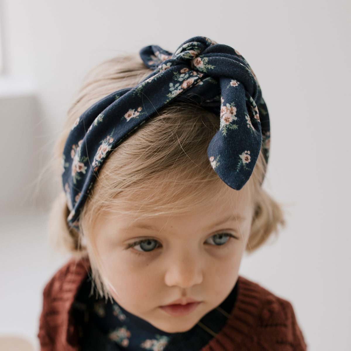 Organic Cotton Headband (Sapphire Floral)